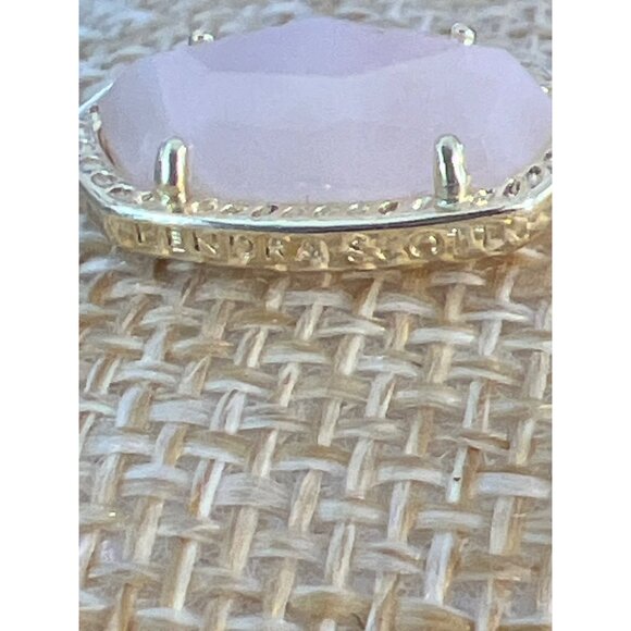 Kendra Scott Ellie Rose Quartz Stud Earrings Gold Plated Metal Pierced .75" NWOT - Picture 3 of 5